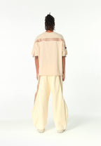 Pantalón barrel con cintas asimétricas MWM y bajos ajustables | MWM [PS_COLORS:BEIGE]