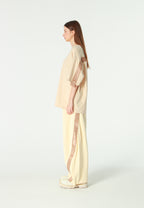 Pantalón barrel con cintas asimétricas MWM y bajos ajustables | MWM [PS_COLORS:BEIGE]