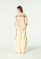 Pantalón barrel con cintas asimétricas MWM y bajos ajustables | MWM [PS_COLORS:BEIGE]