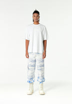 Pantalón jogger con paisaje alpino full-print y cintura elástica | MWM [PS_COLORS:BLUE]