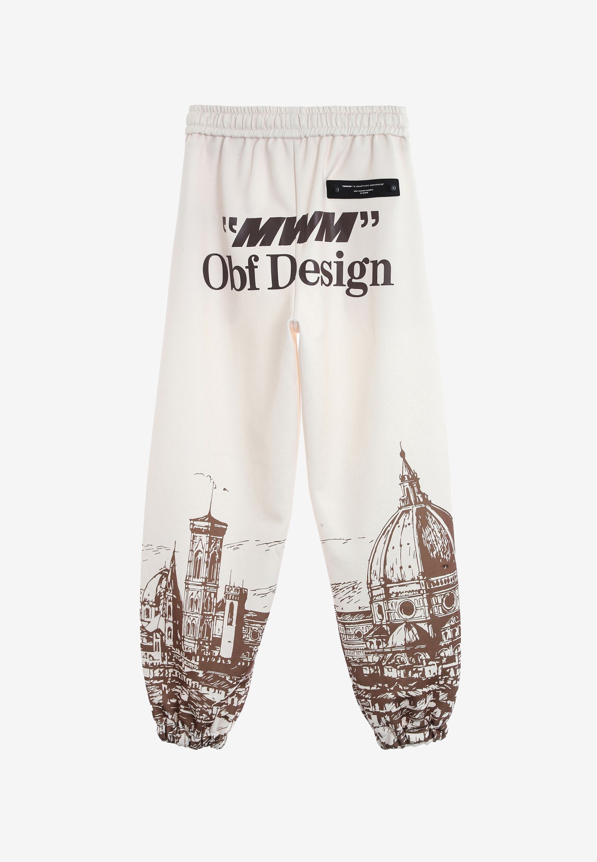 Pantalón jogger con paisaje alpino full-print y cintura elástica | MWM [PS_COLORS:BROWN]