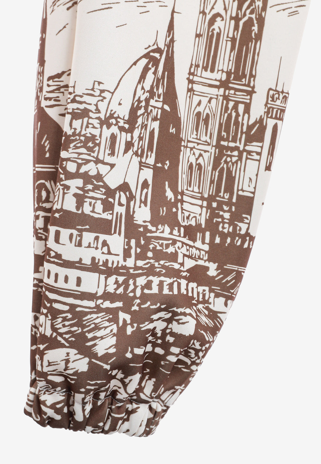 Pantalón jogger con paisaje alpino full-print y cintura elástica | MWM [PS_COLORS:BROWN]