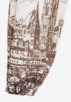Pantalón jogger con paisaje alpino full-print y cintura elástica | MWM [PS_COLORS:BROWN]