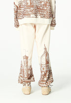 Pantalón jogger con paisaje alpino full-print y cintura elástica | MWM [PS_COLORS:BROWN]