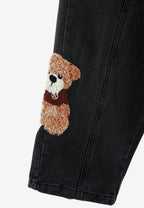 Vaquero TEDDY de corte recto con parches Teddy texturizados en los bajos | MWM [PS_COLORS:BLACK]