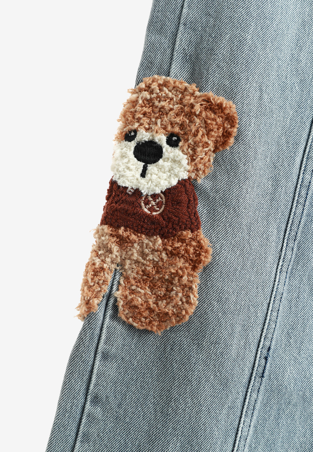 Vaquero TEDDY de corte recto con parches Teddy texturizados en los bajos | MWM [PS_COLORS:BLUE]