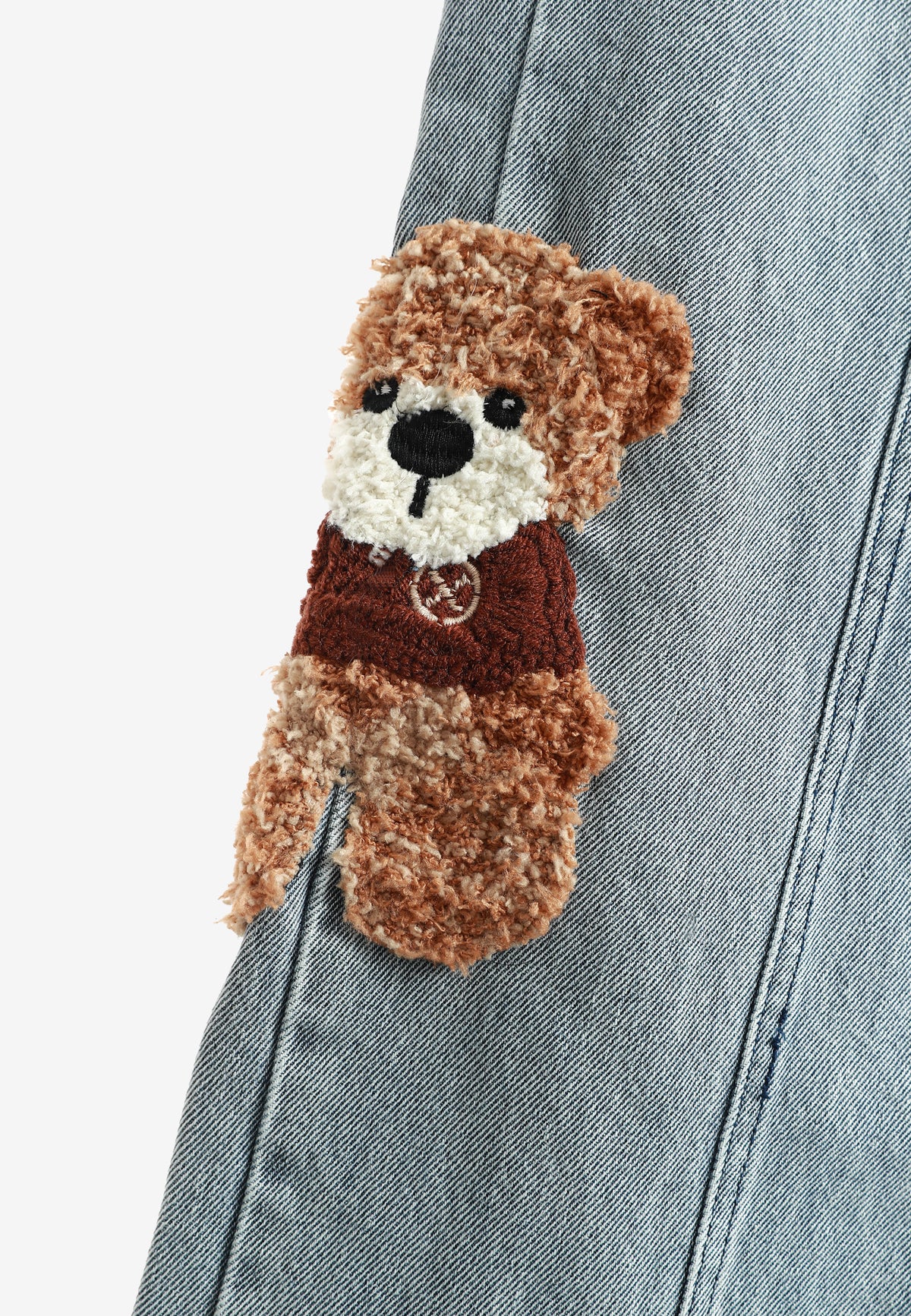 Vaquero TEDDY de corte recto con parches Teddy texturizados en los bajos | MWM [PS_COLORS:BLUE]