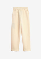 Pantalón basico de algodón de corte recto y relajado con cintura elástica | MWM [PS_COLORS:BEIGE]