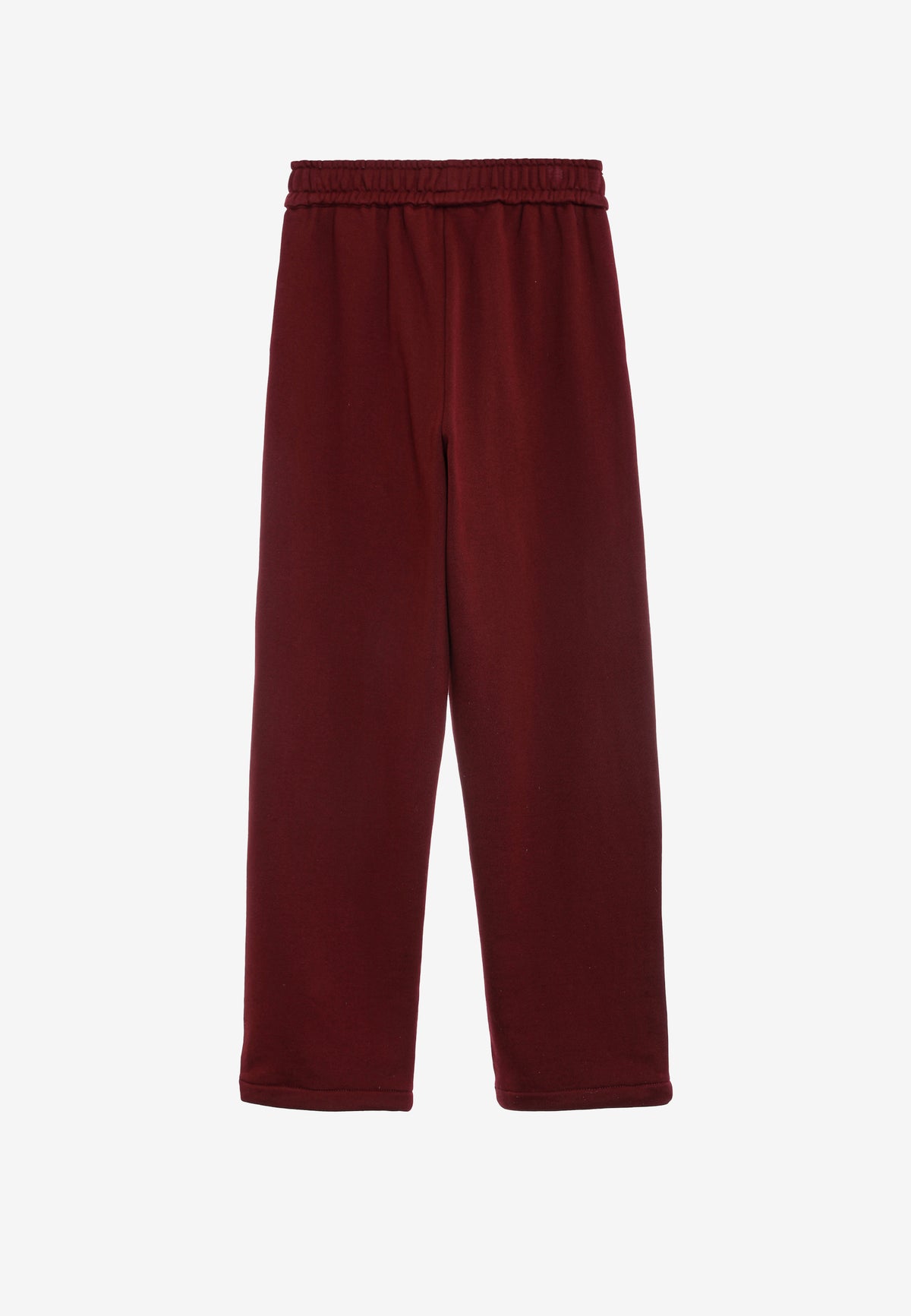 Pantalón basico de algodón de corte recto y relajado con cintura elástica | MWM [PS_COLORS:BURGUNDY]