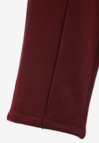 Pantalón basico de algodón de corte recto y relajado con cintura elástica | MWM [PS_COLORS:BURGUNDY]