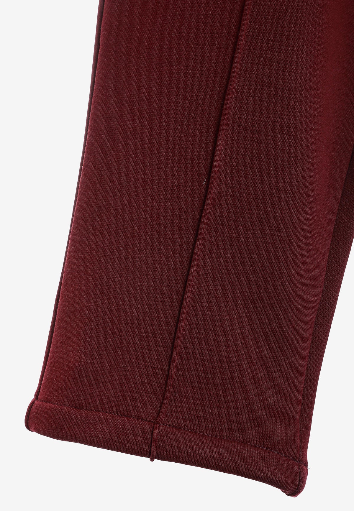 Pantalón basico de algodón de corte recto y relajado con cintura elástica | MWM [PS_COLORS:BURGUNDY]