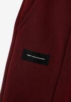 Pantalón basico de algodón de corte recto y relajado con cintura elástica | MWM [PS_COLORS:BURGUNDY]