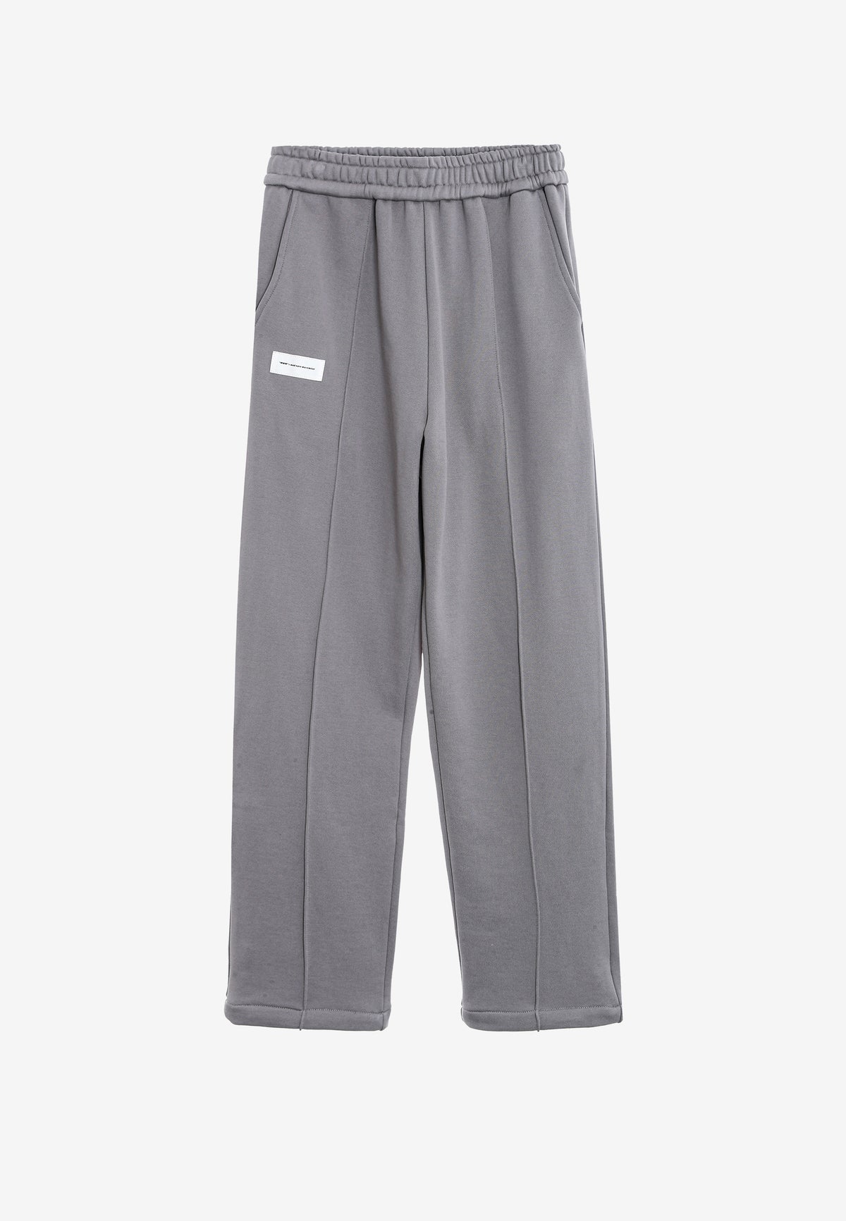 Pantalón basico de algodón de corte recto y relajado con cintura elástica | MWM [PS_COLORS:GREY]