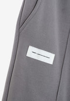 Pantalón basico de algodón de corte recto y relajado con cintura elástica | MWM [PS_COLORS:GREY]