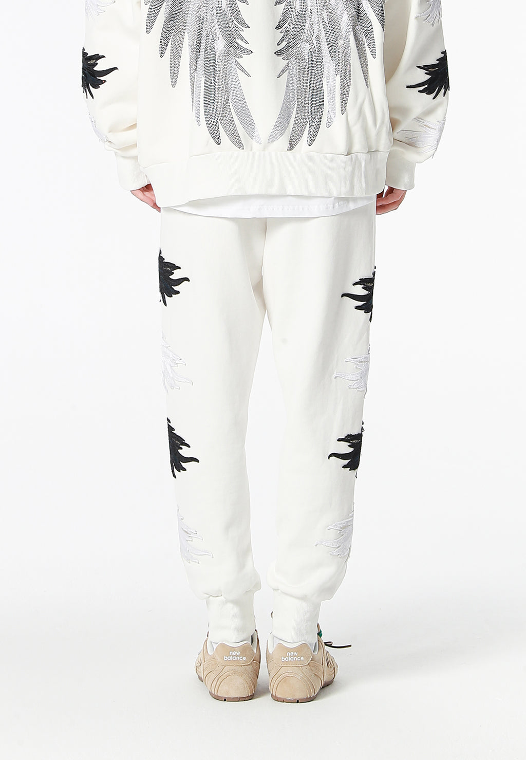 Pantalón jogger Wings con parches Mini Wings en los laterales | MWM [PS_COLORS:WHITE]