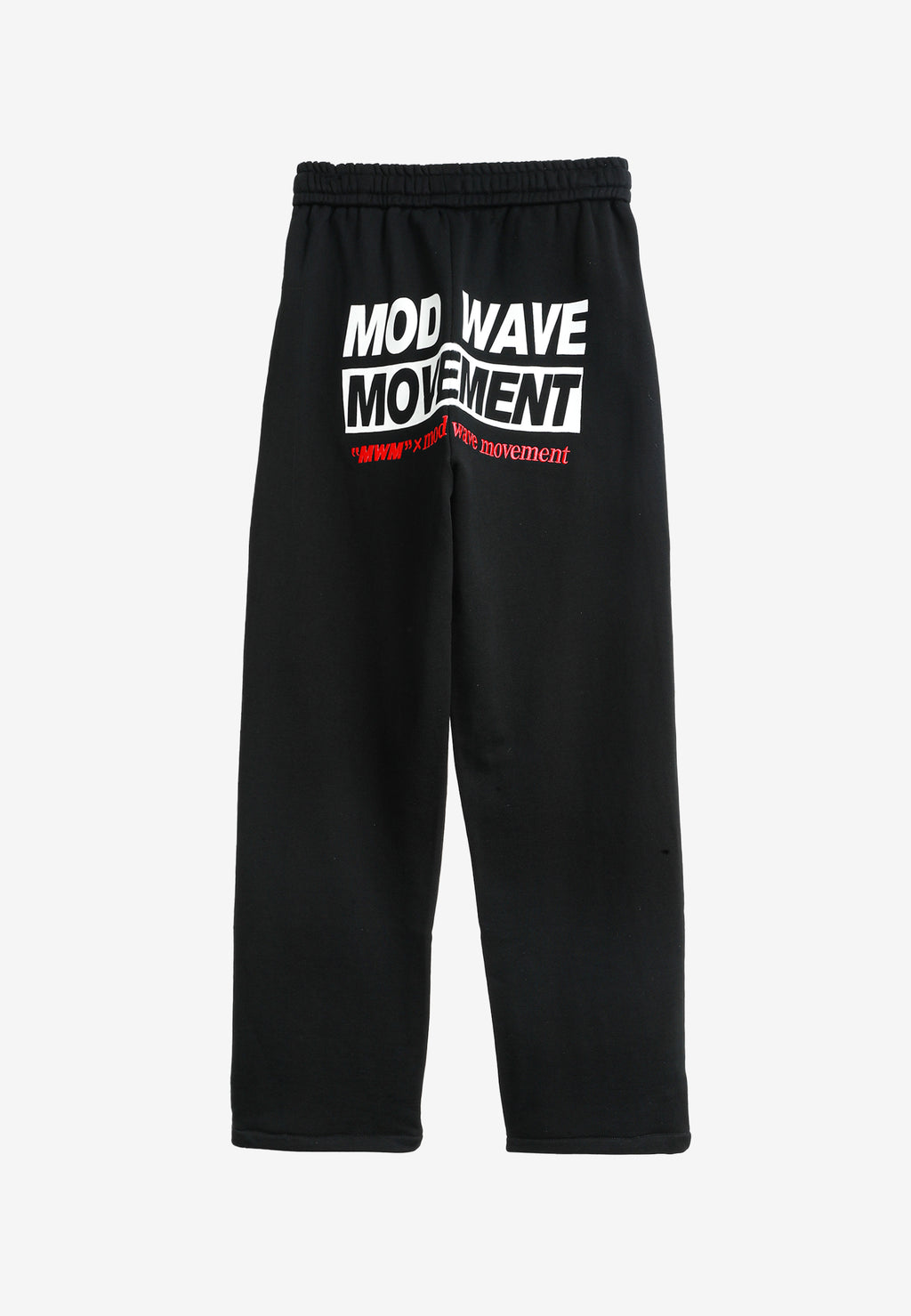 Pantalón TEDDY de corte recto y relajado con bordado Mod Wave Movement en la parte trasera | MWM [PS_COLORS:BLACK]