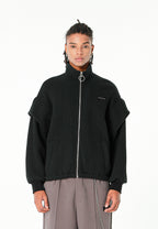 Chaqueta acolchada convertible en chaleco con mangas extraíbles y cuello alto | MWM [PS_COLORS:BLACK]