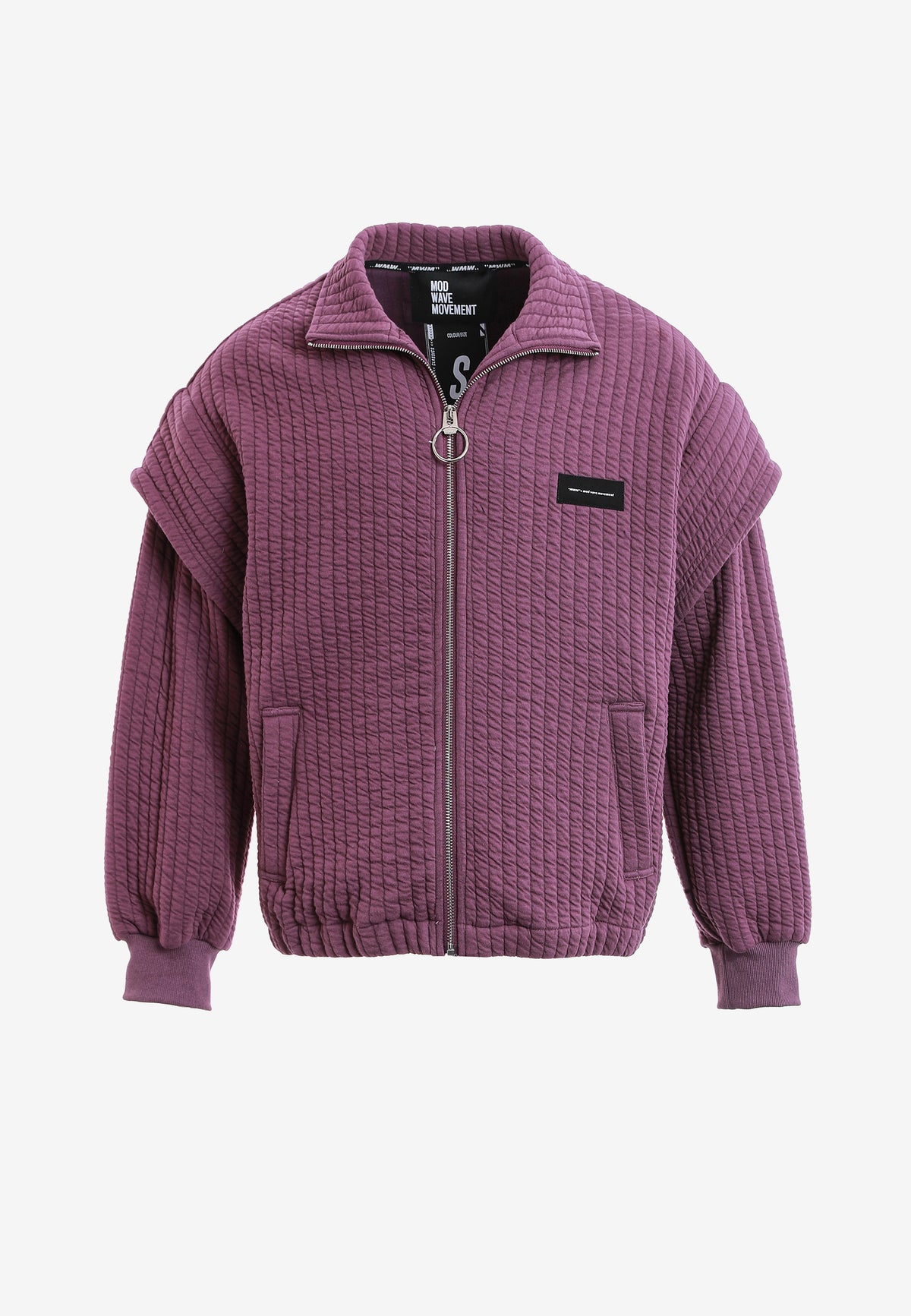 Chaqueta acolchada convertible en chaleco con mangas extraíbles y cuello alto | MWM [PS_COLORS:BURGUNDY]