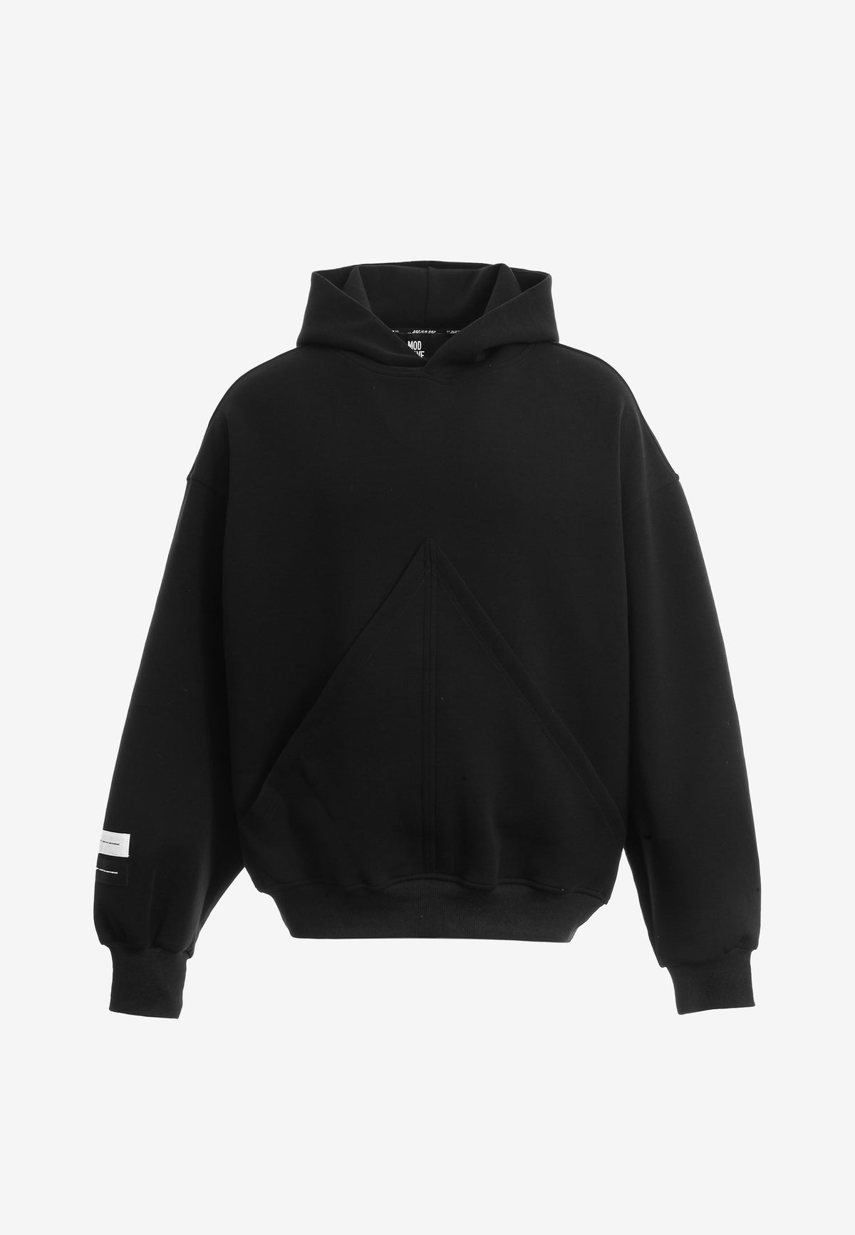 Sudadera corta con detalle triangular y X de cordones cruzados | MWM [PS_COLORS:BLACK]
