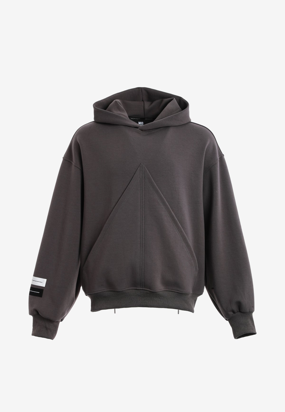 Sudadera corta con detalle triangular y X de cordones cruzados | MWM [PS_COLORS:GREY]