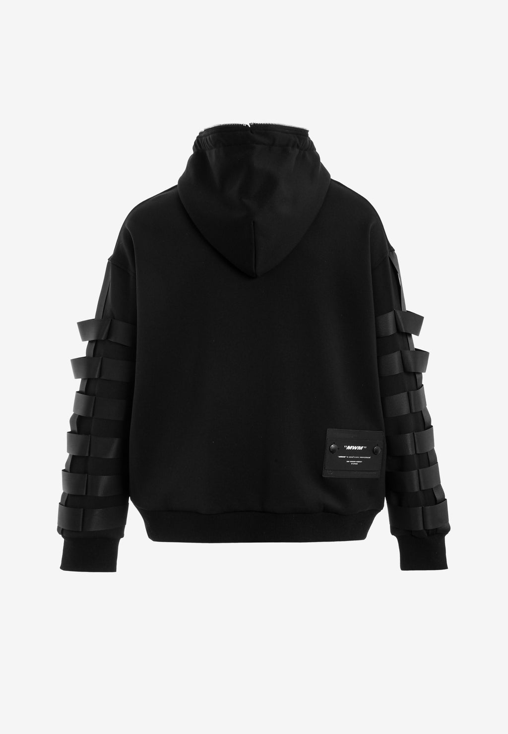 Sudadera con capucha y cintas industriales en los brazos | MWM [PS_COLORS:UNASSIGNED]