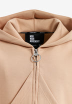 Sudadera con capucha, cremallera frontal y mangas globo | MWM [PS_COLORS:BEIGE]