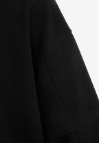 Sudadera con capucha, cremallera frontal y mangas globo | MWM [PS_COLORS:BLACK]
