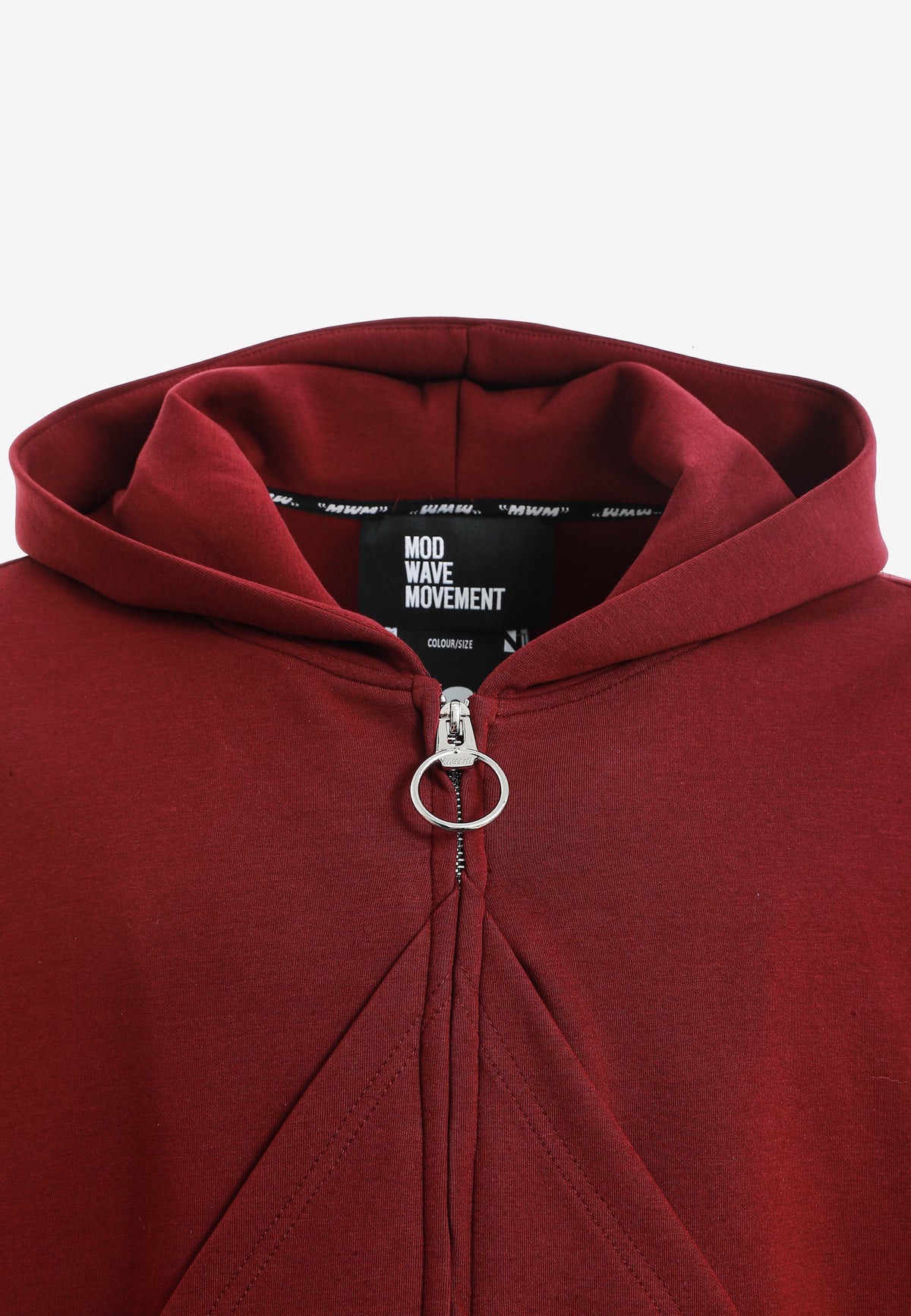 Sudadera con capucha, cremallera frontal y mangas globo | MWM [PS_COLORS:BURGUNDY]