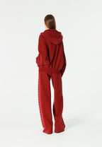 Sudadera con capucha, cremallera frontal y mangas globo | MWM [PS_COLORS:BURGUNDY]