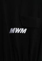 Camiseta de doble capa con cuello de camisa y cremalleras laterales | MWM [PS_COLORS:BLACK]