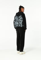 Sudadera con capucha, media cremallera y panel jacquard de chenilla con brillo | MWM [PS_COLORS:BLACK]
