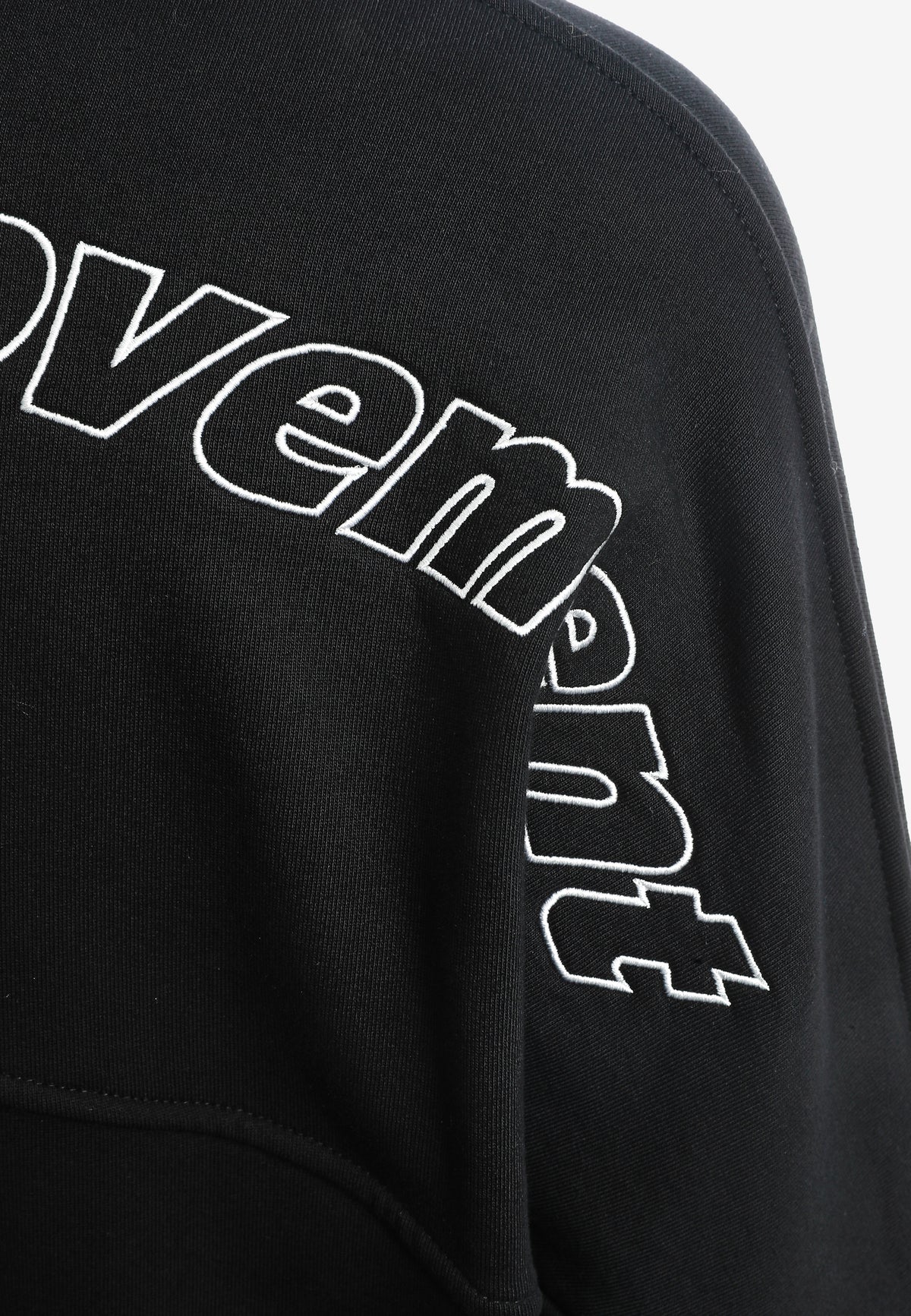 Sudadera con capucha corta lavada con bordado Mod Wave Movement en los hombros | MWM [PS_COLORS:BLACK]