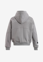 Sudadera con capucha corta lavada con bordado Mod Wave Movement en los hombros | MWM [PS_COLORS:GREY]