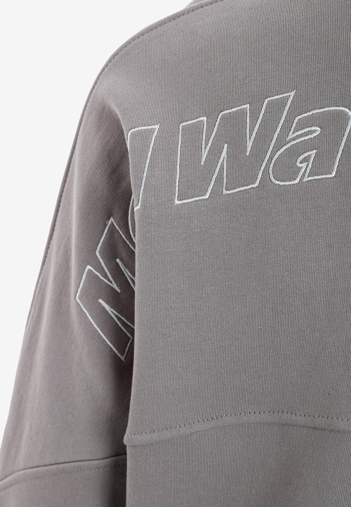 Sudadera con capucha corta lavada con bordado Mod Wave Movement en los hombros | MWM [PS_COLORS:GREY]
