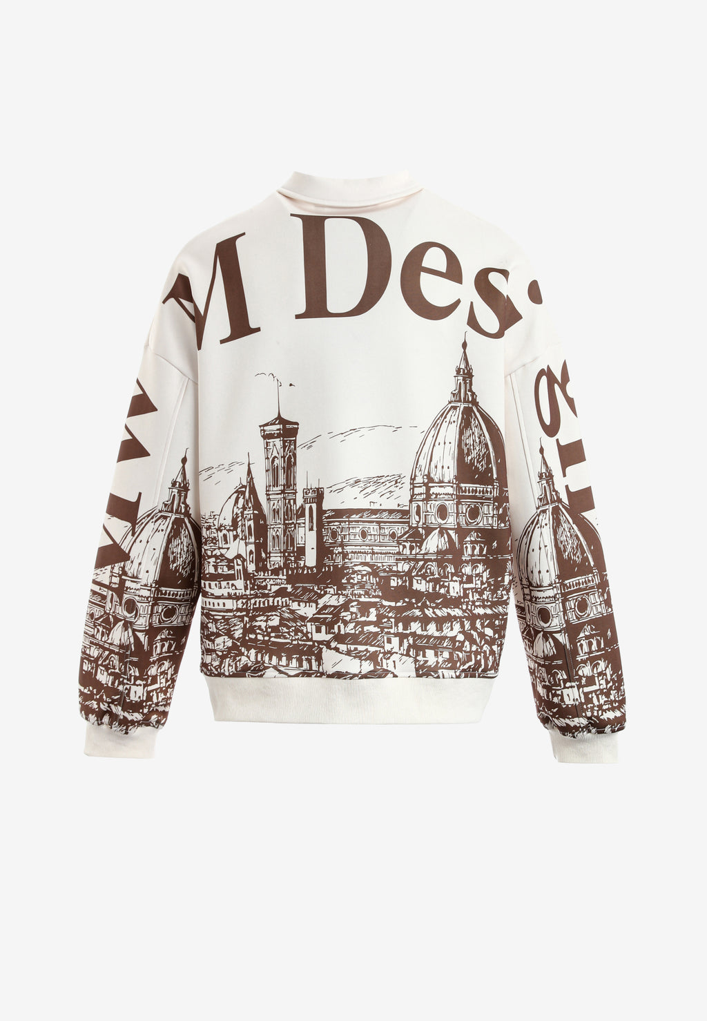 Sudadera polo con paisaje full-print y media cremallera | MWM [PS_COLORS:BROWN]
