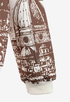 Sudadera polo con paisaje full-print y media cremallera | MWM [PS_COLORS:BROWN]