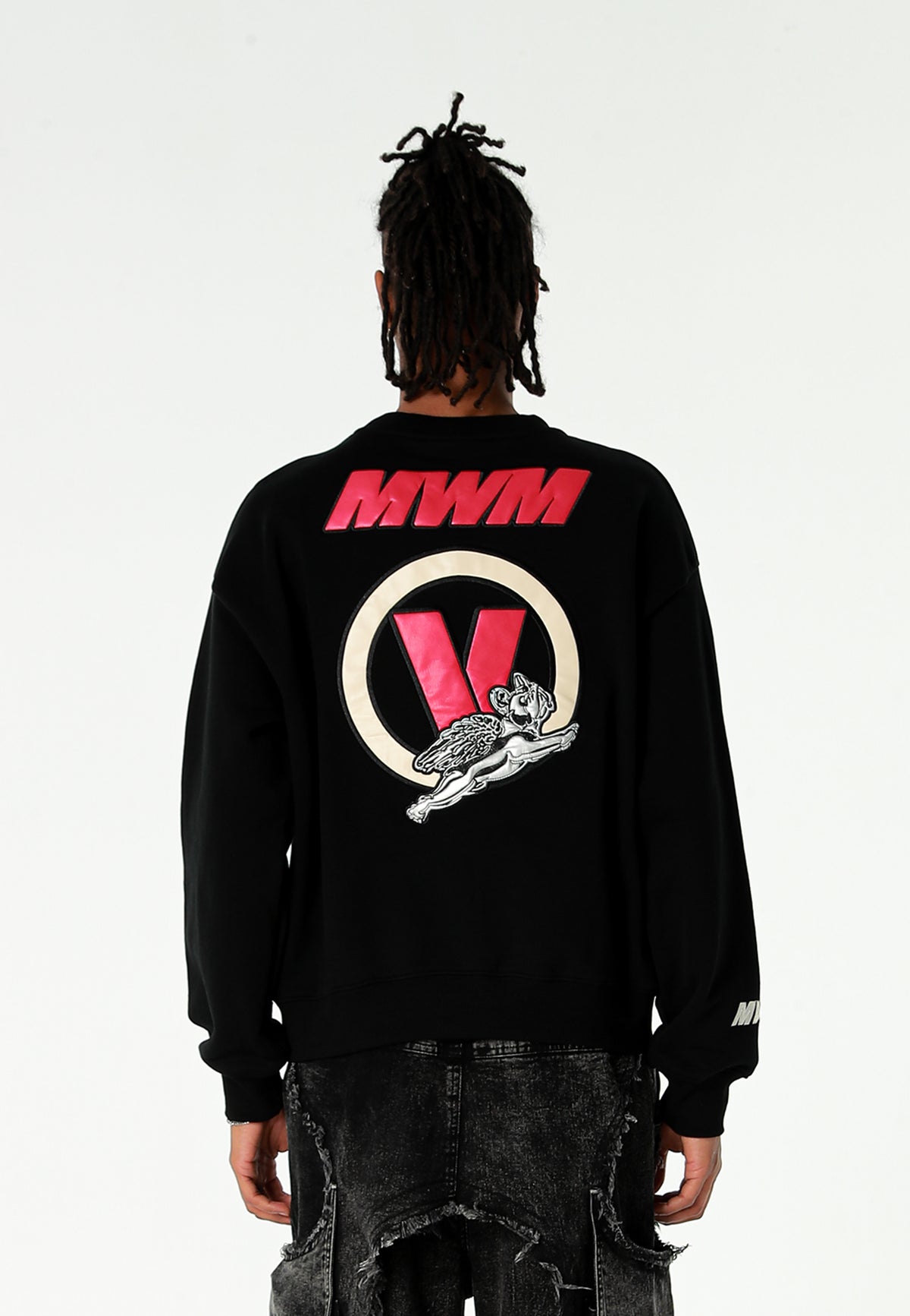 Sudadera Vanguard Dogs VDOG corta con bulldog y aplicaciones efecto piel en la espalda | MWM [PS_COLORS:BLACK]