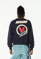 Sudadera Vanguard Dogs VDOG corta con bulldog y aplicaciones efecto piel en la espalda | MWM [PS_COLORS:NAVY]