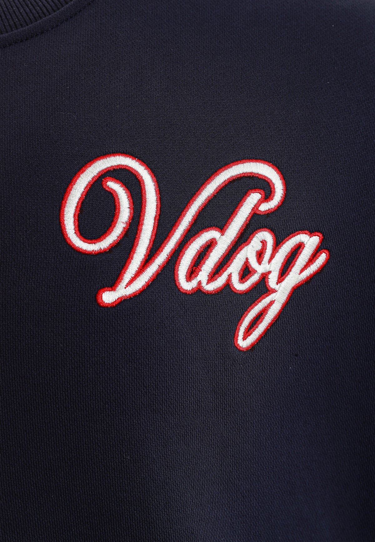 Sudadera Vanguard Dogs VDOG corta con bulldog y aplicaciones efecto piel en la espalda | MWM [PS_COLORS:NAVY]