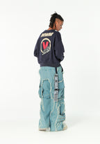 Sudadera Vanguard Dogs VDOG corta con bulldog y aplicaciones efecto piel en la espalda | MWM [PS_COLORS:NAVY]