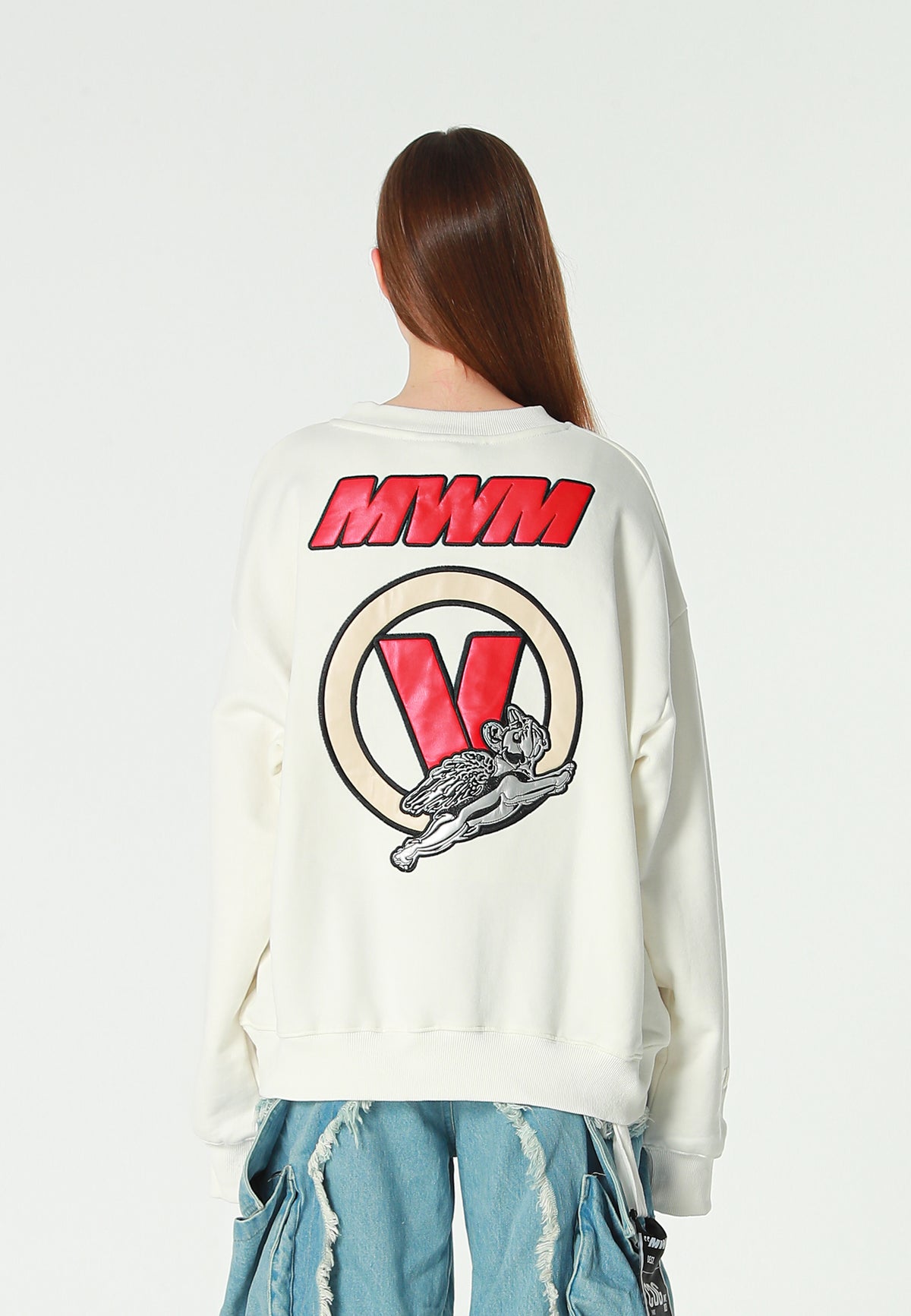 Sudadera Vanguard Dogs VDOG corta con bulldog y aplicaciones efecto piel en la espalda | MWM [PS_COLORS:WHITE]