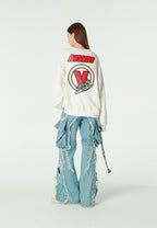 Sudadera Vanguard Dogs VDOG corta con bulldog y aplicaciones efecto piel en la espalda | MWM [PS_COLORS:WHITE]