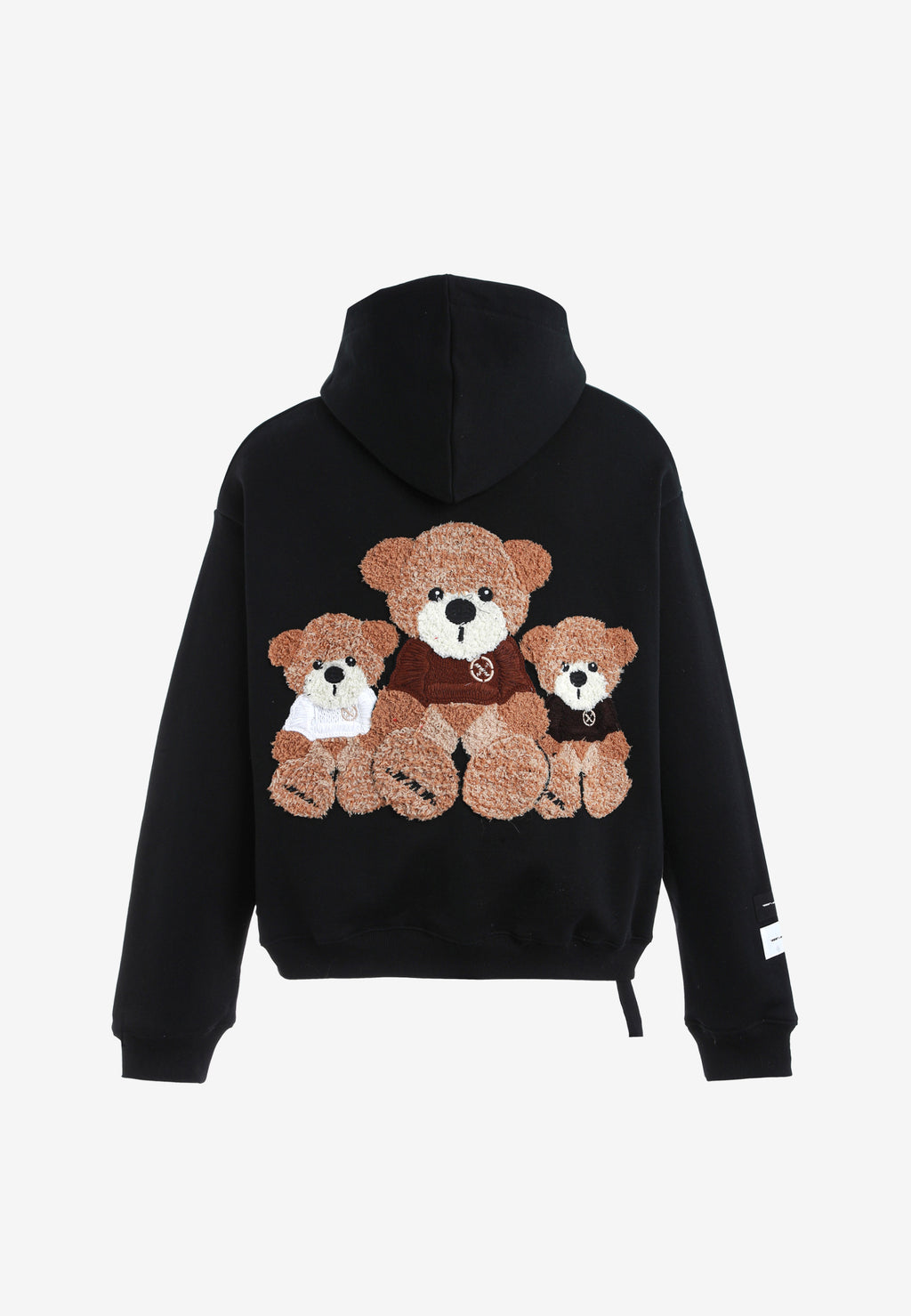 Sudadera con capucha TEDDY corta con parche Teddy de peluche en la espalda | MWM [PS_COLORS:BLACK]