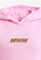 Sudadera con capucha TEDDY corta con parche Teddy de peluche en la espalda | MWM [PS_COLORS:PINK]