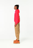 Sudadera con capucha TEDDY corta con parche Teddy de peluche en la espalda | MWM [PS_COLORS:RED]