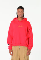 Sudadera con capucha TEDDY corta con parche Teddy de peluche en la espalda | MWM [PS_COLORS:RED]