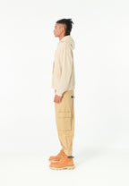 Sudadera con capucha con parche Teddy de canvas en el frontal | MWM [PS_COLORS:BEIGE]