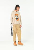 Sudadera con capucha con parche Teddy de canvas en el frontal | MWM [PS_COLORS:BEIGE]