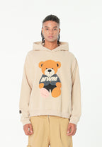 Sudadera con capucha con parche Teddy de canvas en el frontal | MWM [PS_COLORS:BEIGE]