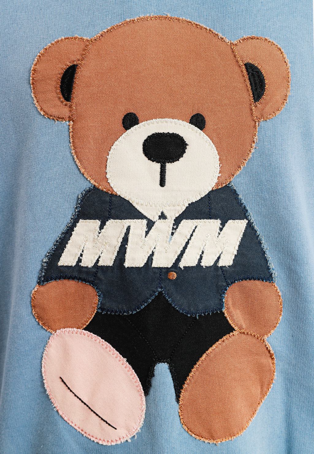 Sudadera con capucha con parche Teddy de canvas en el frontal | MWM [PS_COLORS:BLUE]